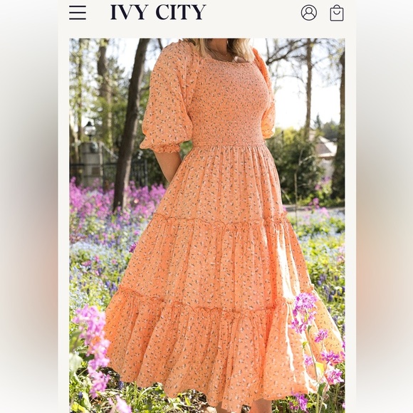 IVY CITY Madeline Midi DRESS- Sorbet Floral - Picture 1 of 9